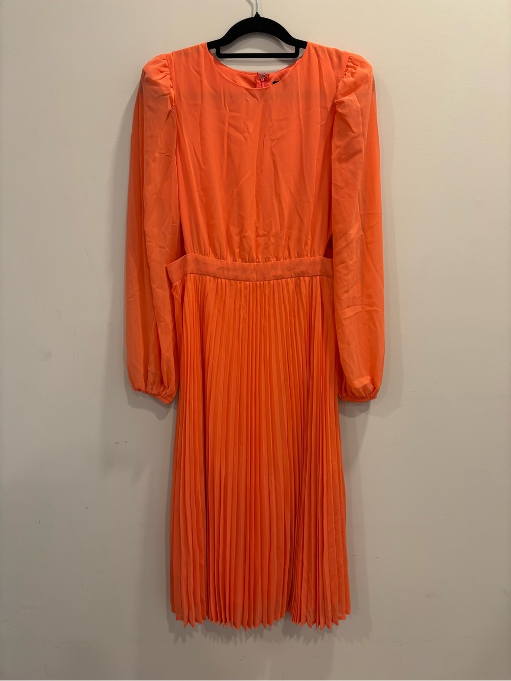 Jealous Tomato Coral Cut Out Pleated Long Sleeve Midi Dress Size L